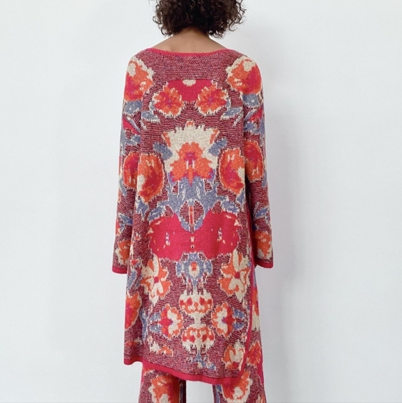 Zara Pink Jacquard Knit Tunic Sweater Dress NWT Size Small - Picture 3 of 16